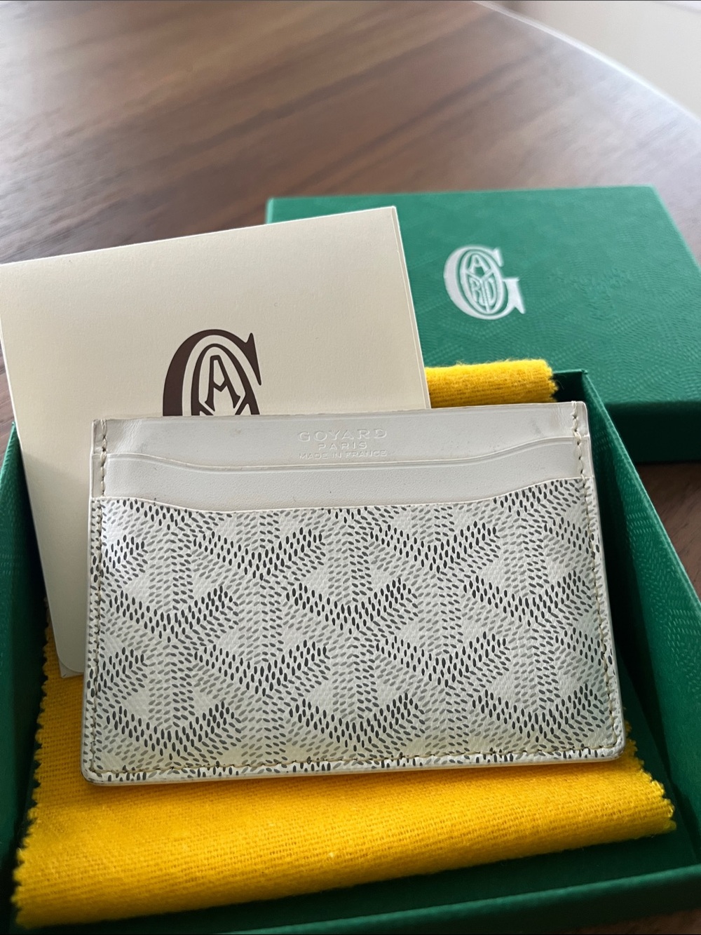 Goyard White Card Holder